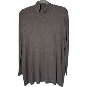 Ribbed Mock Neck Tunic Sweater